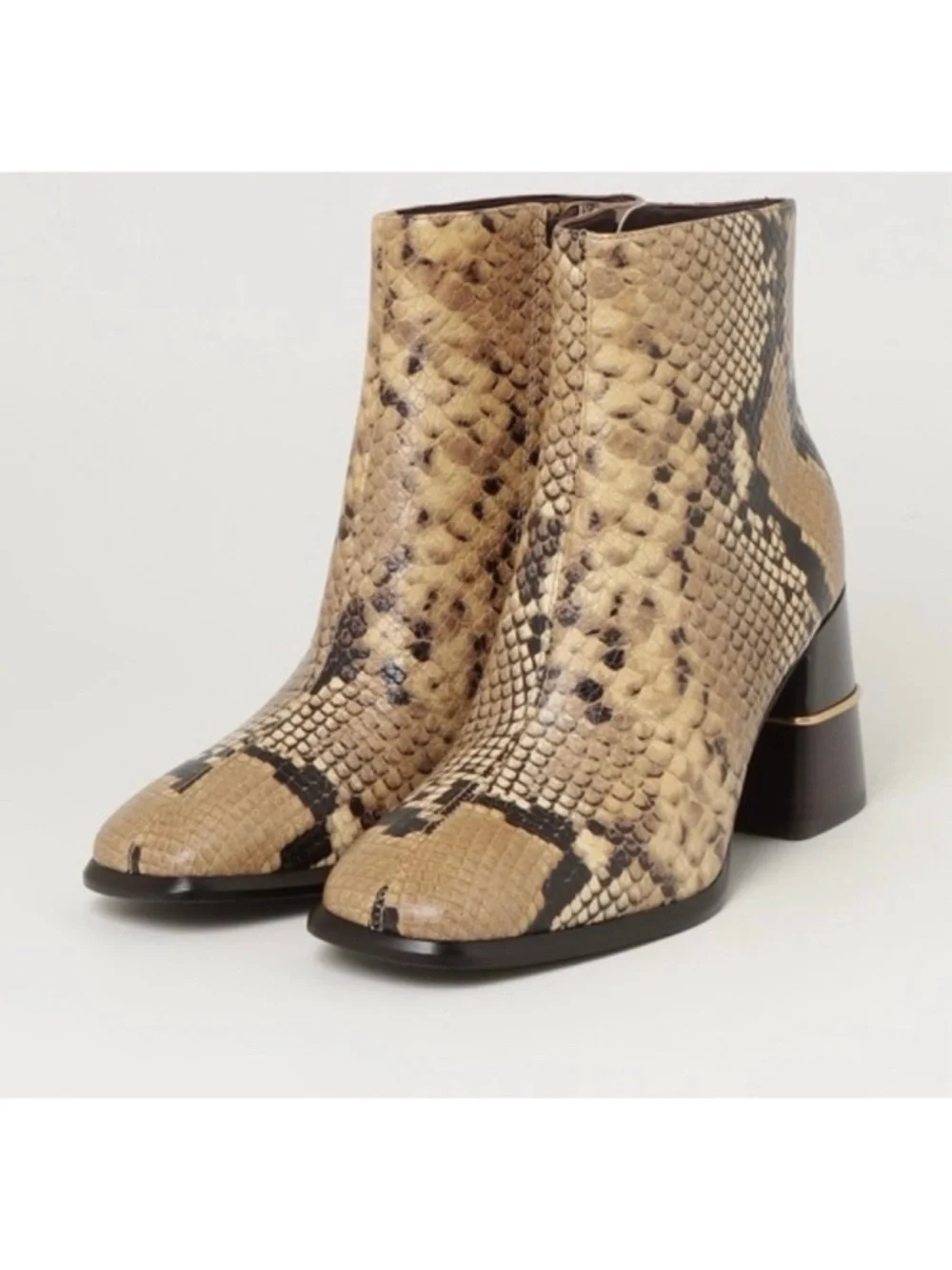 New Tory Burch Leather Ankle Boot Snake Embossed Sz 9.5